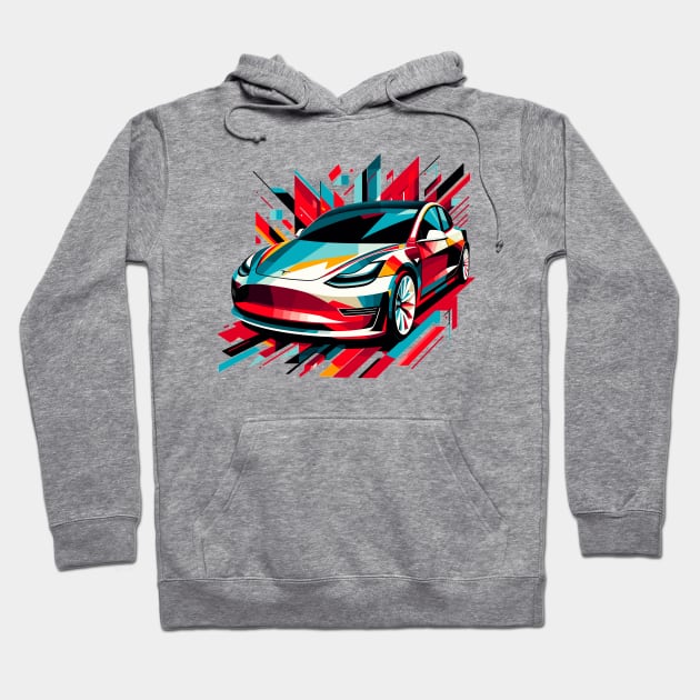 Tesla Model 3 Hoodie by Vehicles-Art